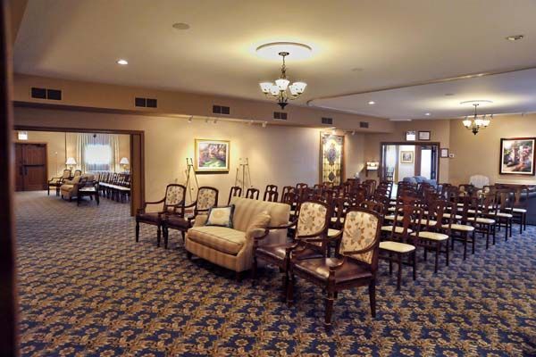 Quiet interior gallery offering comfort, privacy, and a welcoming place to honor loved ones