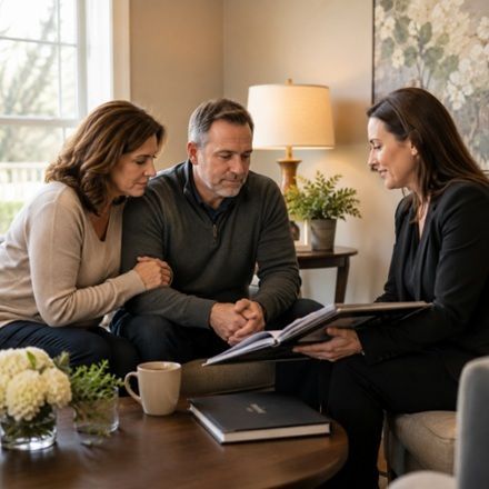 Family meets funeral director for compassionate care in Chicago, IL.