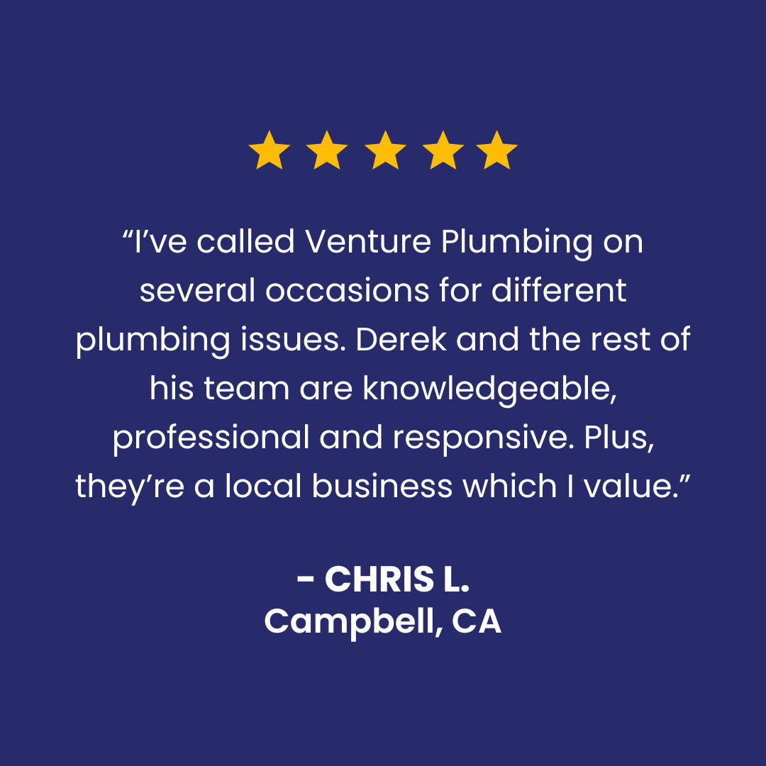 Customer review for Venture Plumbing with 5 stars and quote from Chris L.