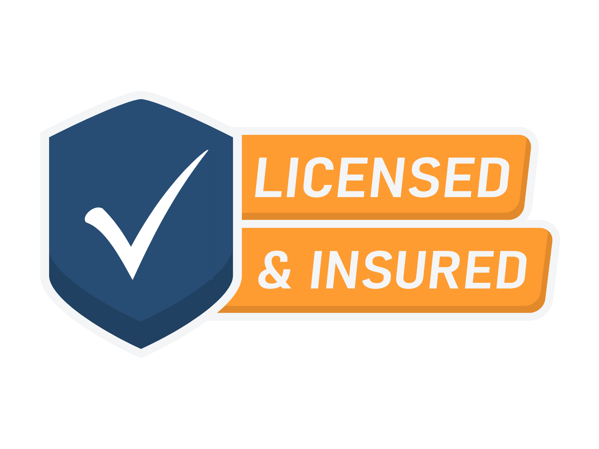 Blue shield with white checkmark,