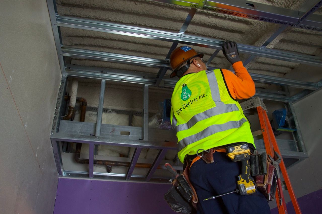 Vine Electric working on industrial electrical project