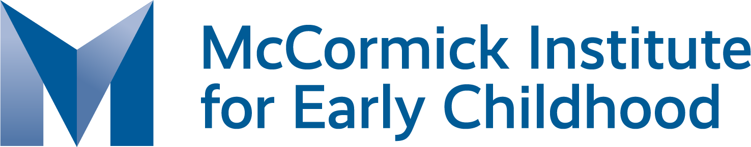 McCormick Institute for Early Childhood logo with blue geometric M icon and text.