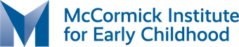 McCormick Institute for Early Childhood logo with blue geometric M icon and text.