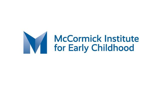 McCormick Institute for Early Childhood logo with blue stylized M icon and text on white background