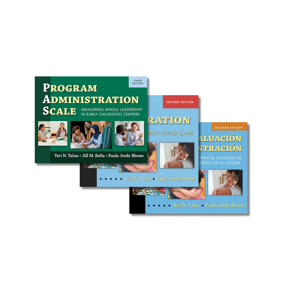 Three books titled: Program Administration Scale, in English and Spanish.