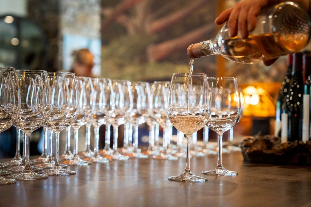 Pouring Ronda Rose at an event at the B. Wise Kenwood Tasting Lounge