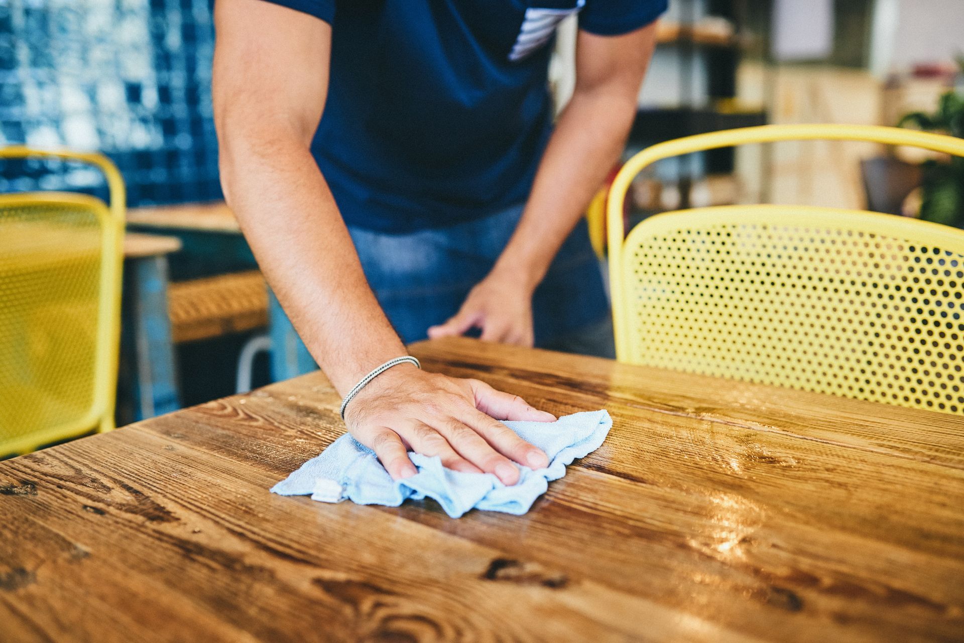 Cleaning Restaurant Wood Table — Central Falls, RI — Fogo Janitorial