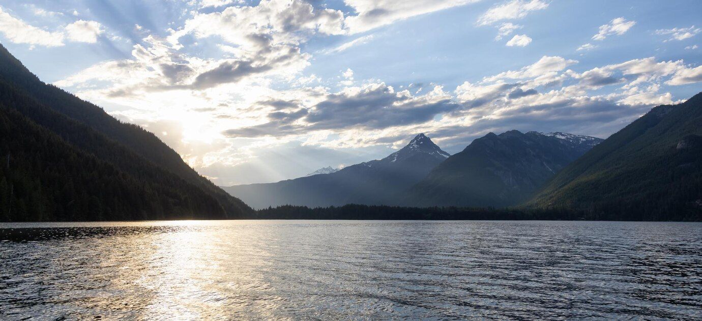 lake and mountains image
