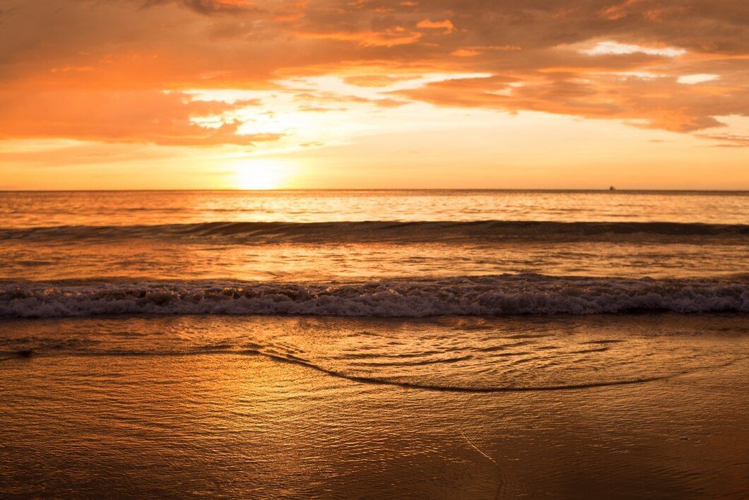 beach sunset view image