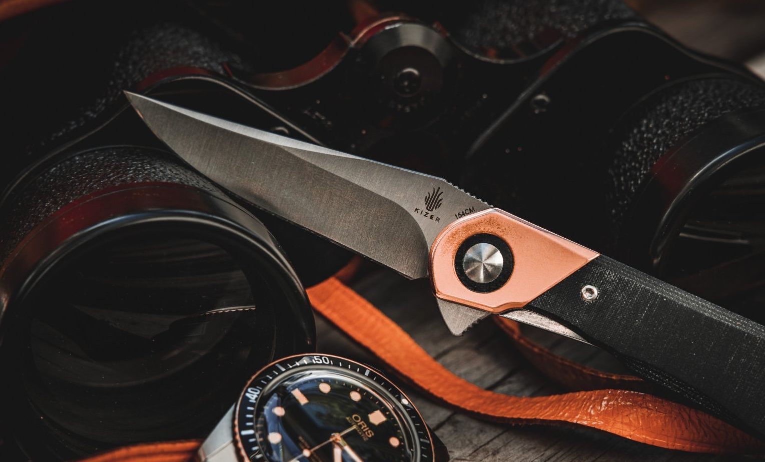 Kizer Comet denim micarta, Kizer Comet black micarta, Kizer Comet green micarta