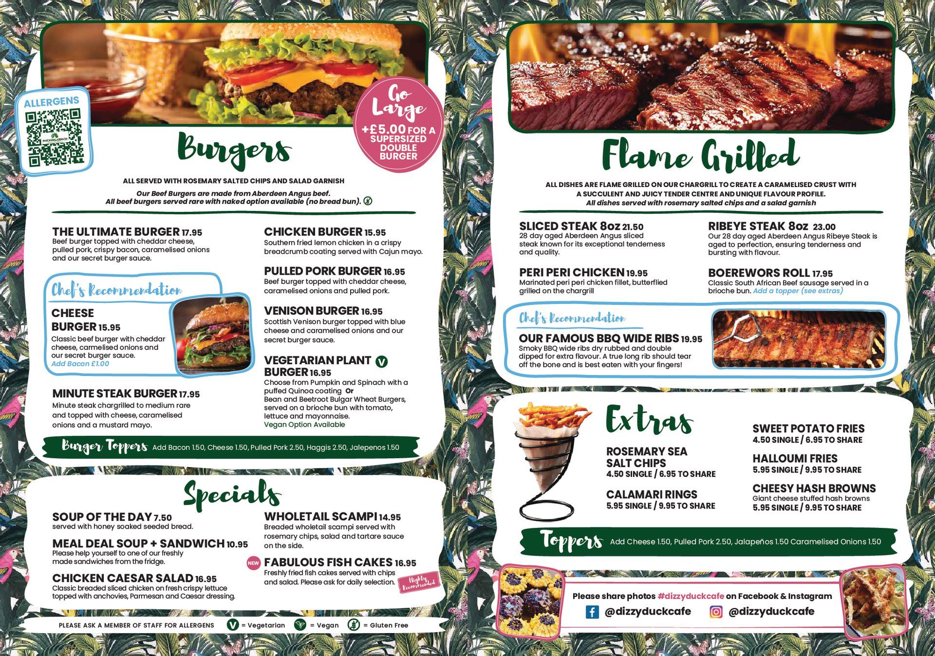 Auchingarrich - Dizzy Duck Cafe Menu