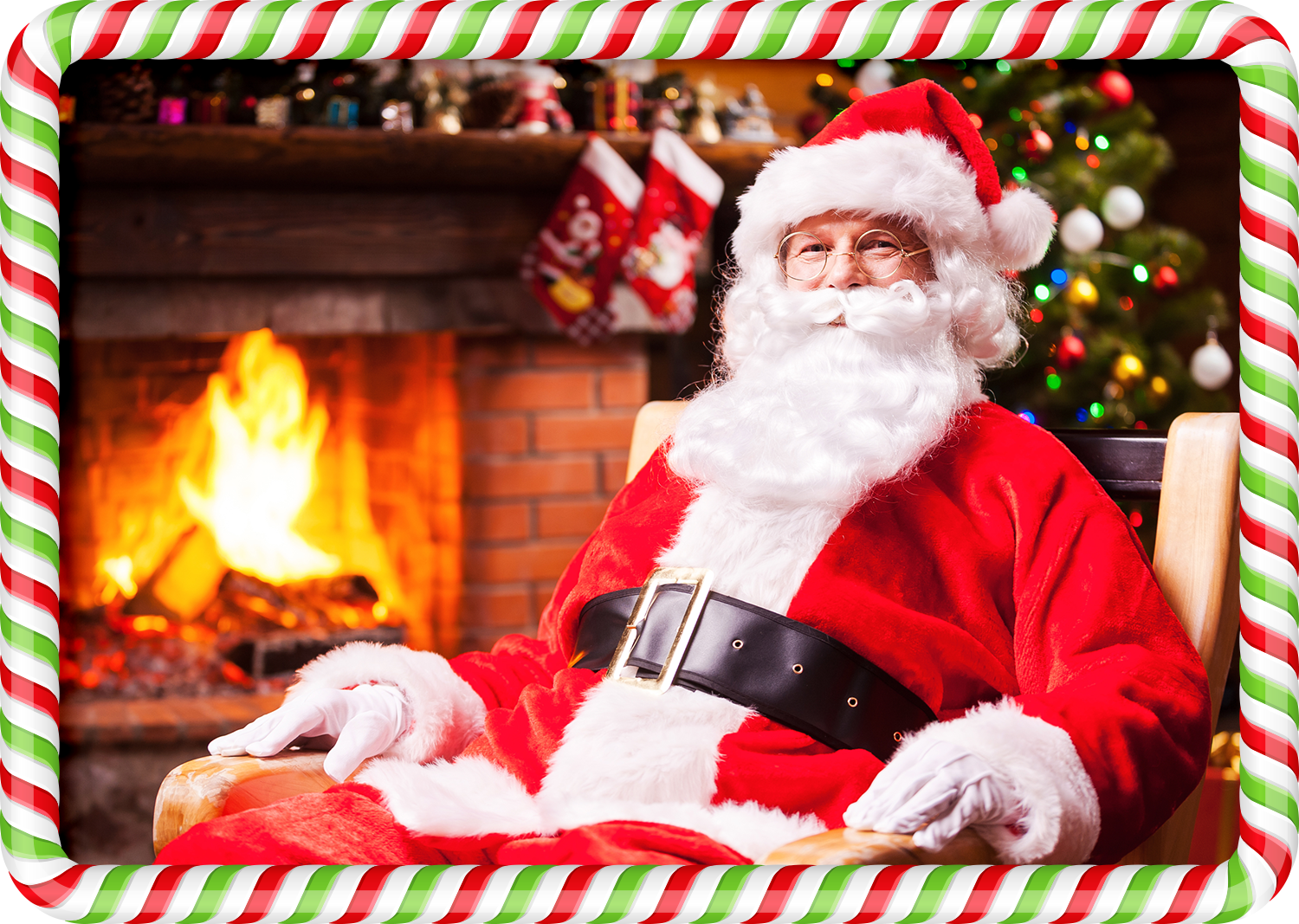 Picture Frame of Santa in his Grotto