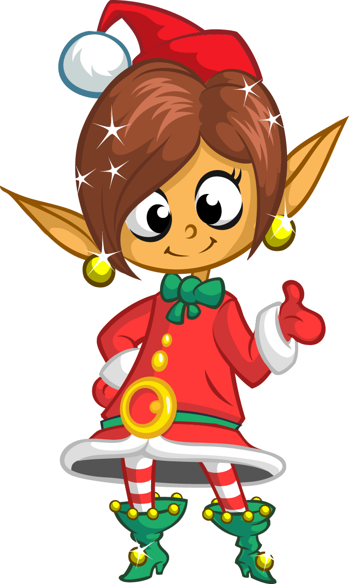 Elf tinsel toes cartoon character