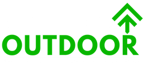 Green “OUTDOOR” sign with an upward arrow icon above the text