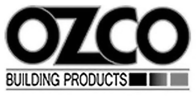 OZCO Building Products logo in black and gray with stylized lettering and square accents