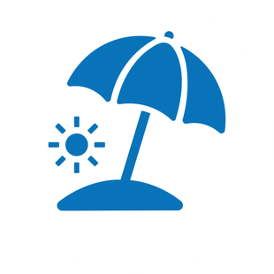 Blue Wi-Fi signal icon, showing curved lines radiating outwards, indicating wireless internet connection.