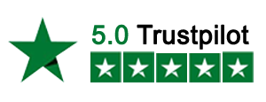 A green star with the words 5.0 trustpilot on it