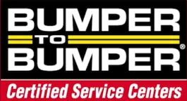 Bumper to Bumper logo with white text on black and red background, “Certified Service Centers” banner
