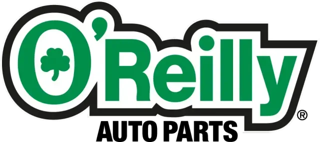 O'Reilly Auto Parts logo in green, black, and white with a shamrock icon