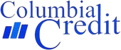 Columbia Credit logo in blue. The logo includes a stylized graphic and the words 
