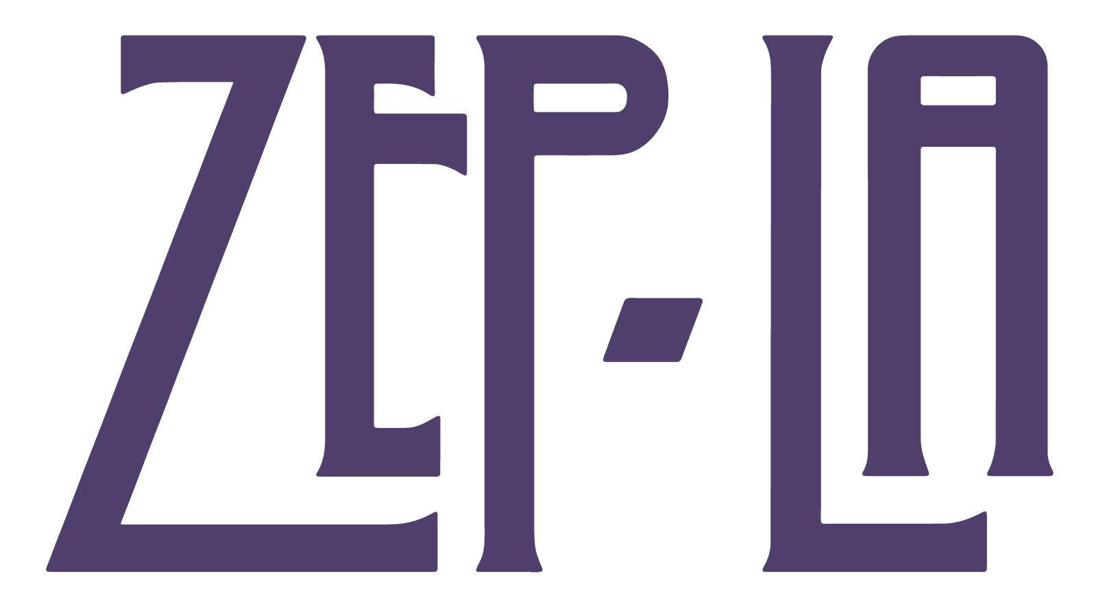 A purple and white logo for zep-la on a white background.