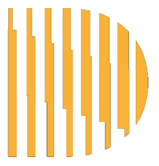 Yellow segmented shape with a semicircle on the right.
