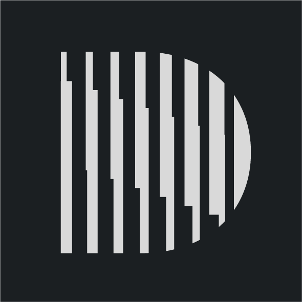 Gray and white striped letter 