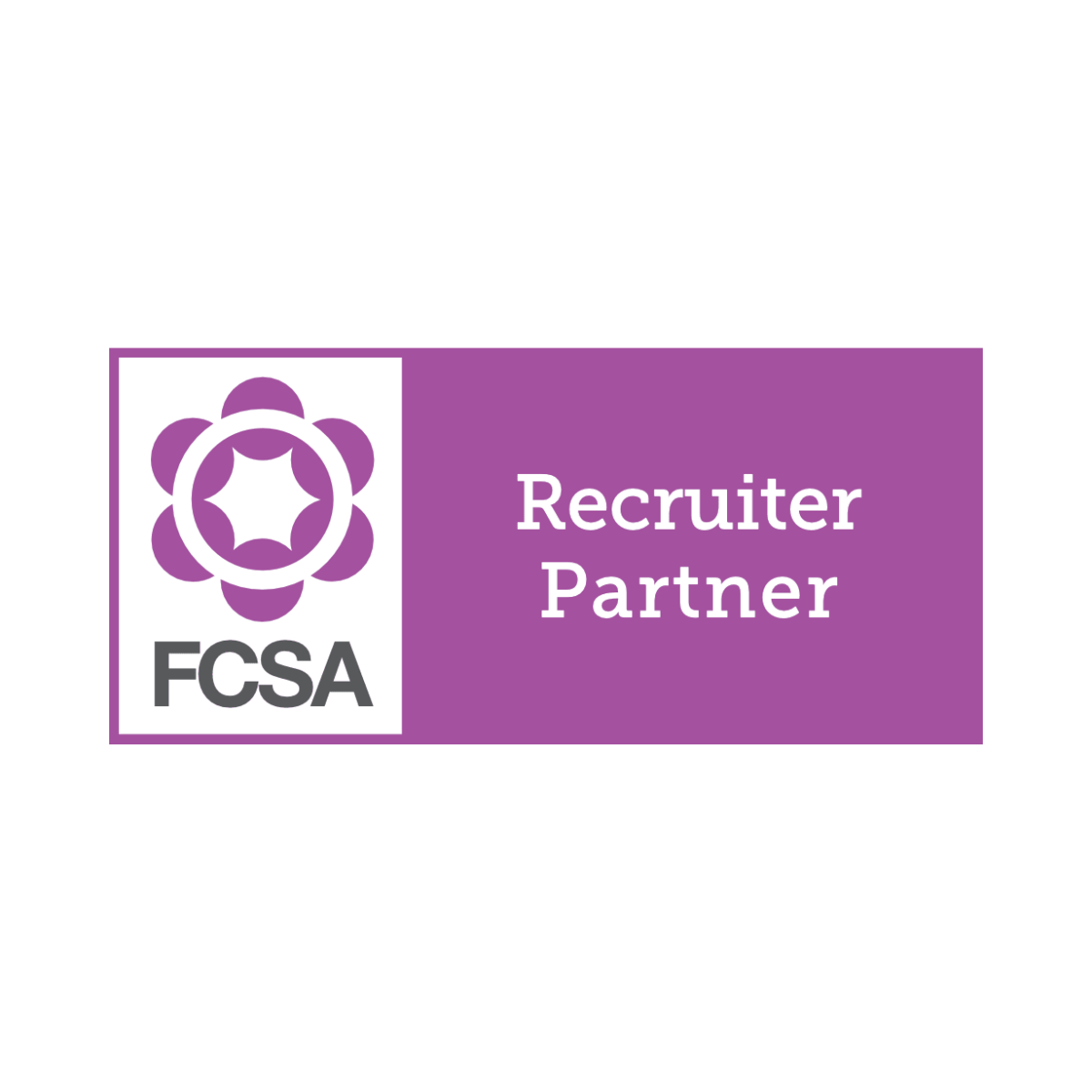 FCSA Recruiter Partner logo on a purple rectangle with white and purple icon | Deploy Recruitment Group
