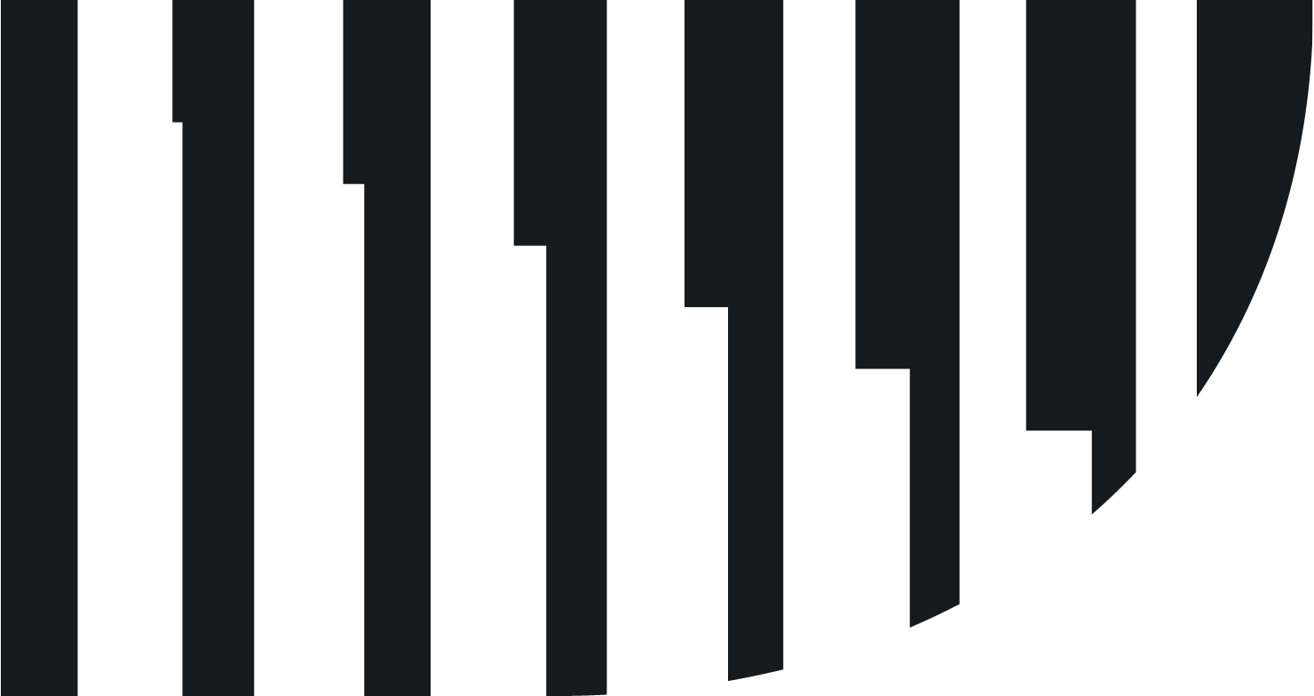 Black and white vertical striped design with broken lines on the right side.