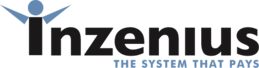 Inzenius logo with a stick figure, blue accents, and text,