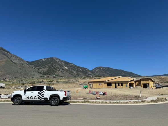 New Generation Construction company truck parked in a new home development in Reno, Nevada.