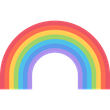 A rainbow is shown on a white background.