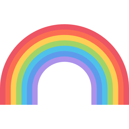 A rainbow is shown on a white background.