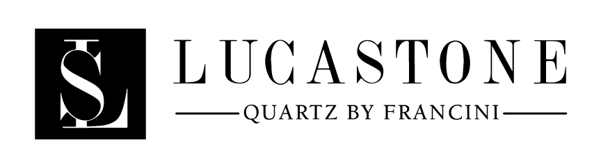Lucastone Quartz by Francini logo with black-and-white “LS” monogram and centered text