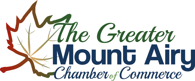 The Greater Mount Airy Chamber of Commerce logo with stylized leaf and green-blue text