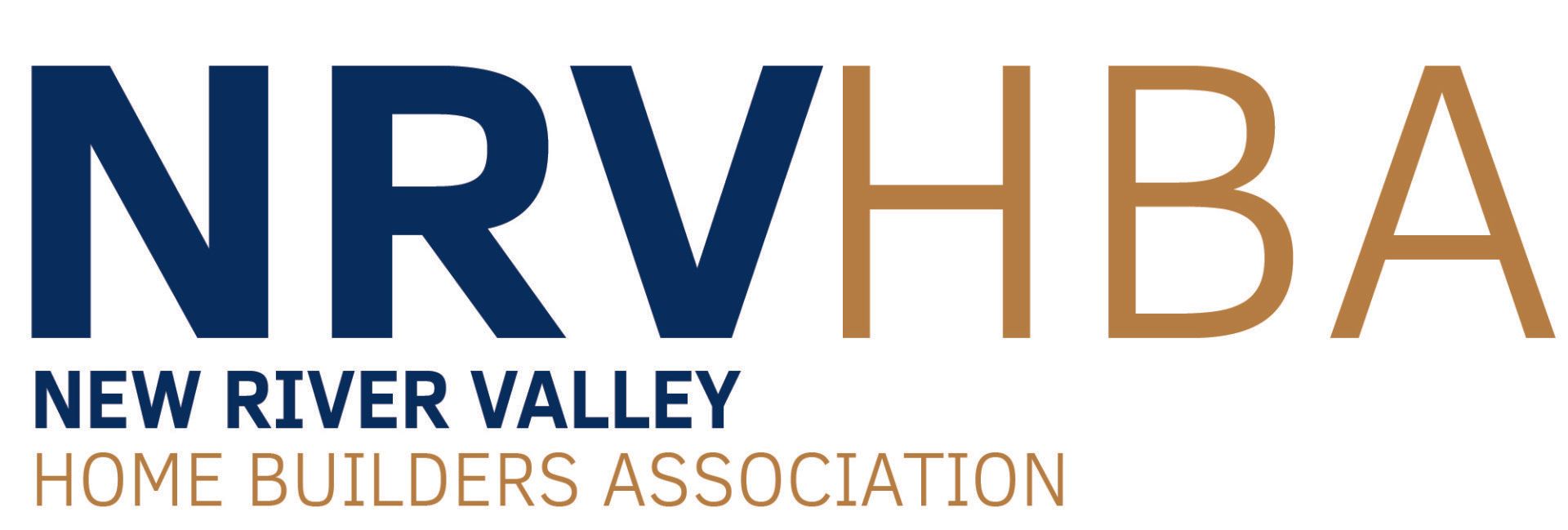 NRVHBA logo with blue and gold initials and “New River Valley Home Builders Association” text