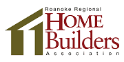Roanoke Regional Home Builders Association logo in olive green and red with a house icon