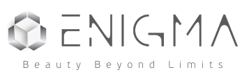 ENIGMA logo with hexagonal icon and slogan “Beauty Beyond Limits”