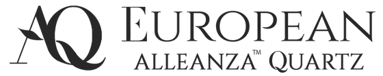 European Alleanza Quartz logo with stylized black “AQ” monogram and gray serif text on white background