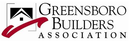 Greensboro Builders Association logo with red roof icon and black text