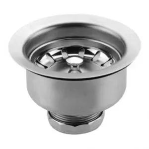 Stainless steel sink drain strainer with threaded base and removable basket