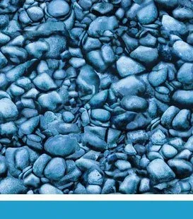 Blue smooth river stones, close-up view.