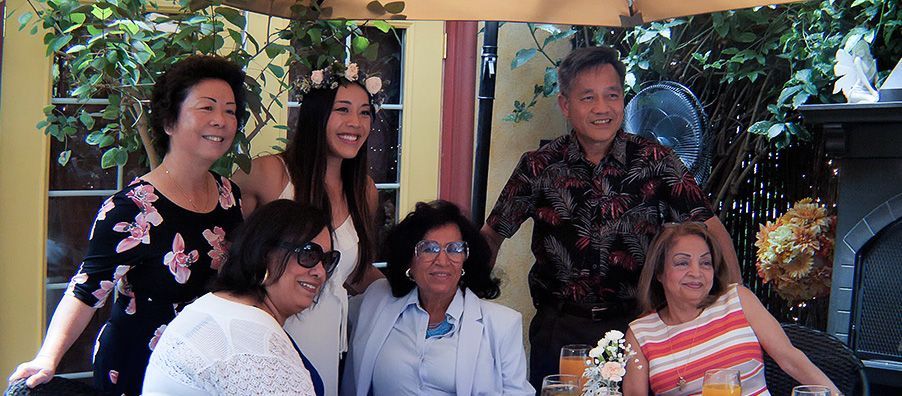 Bridal shower family photo at bexx secret garden