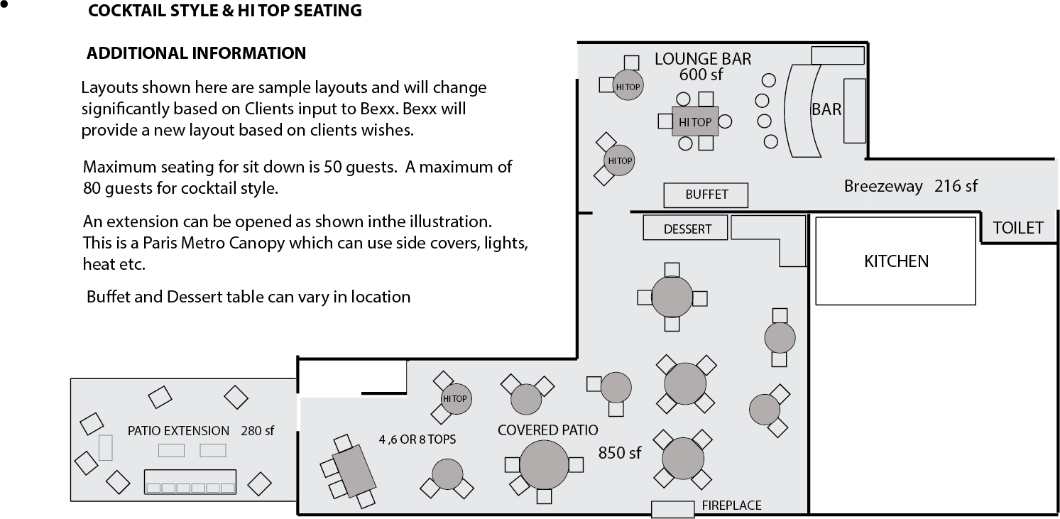 A black and white floor plan of a restaurant with tables and chairs
