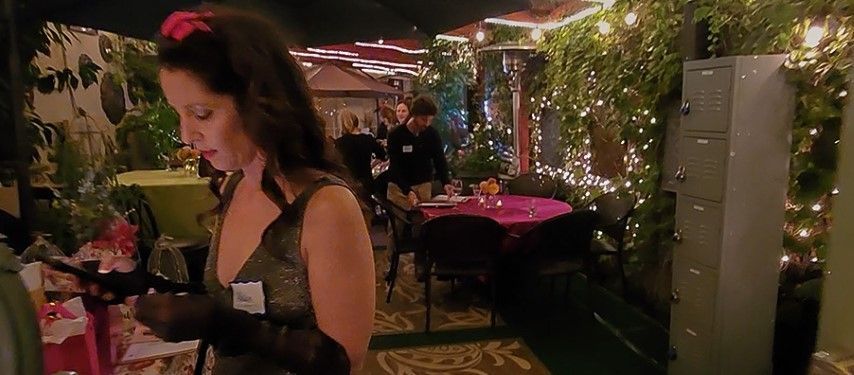 girl at Murder Mystery party in Bexx Secret Garden