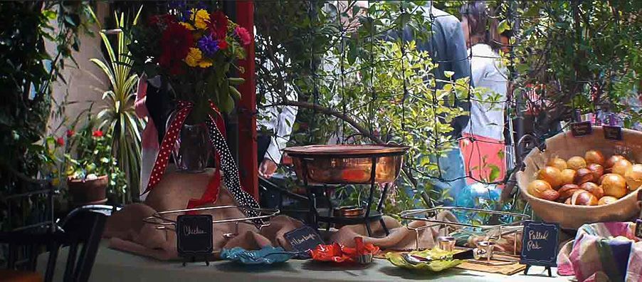 Set up for slider bar with house-made fresh buns at bexx secret garden