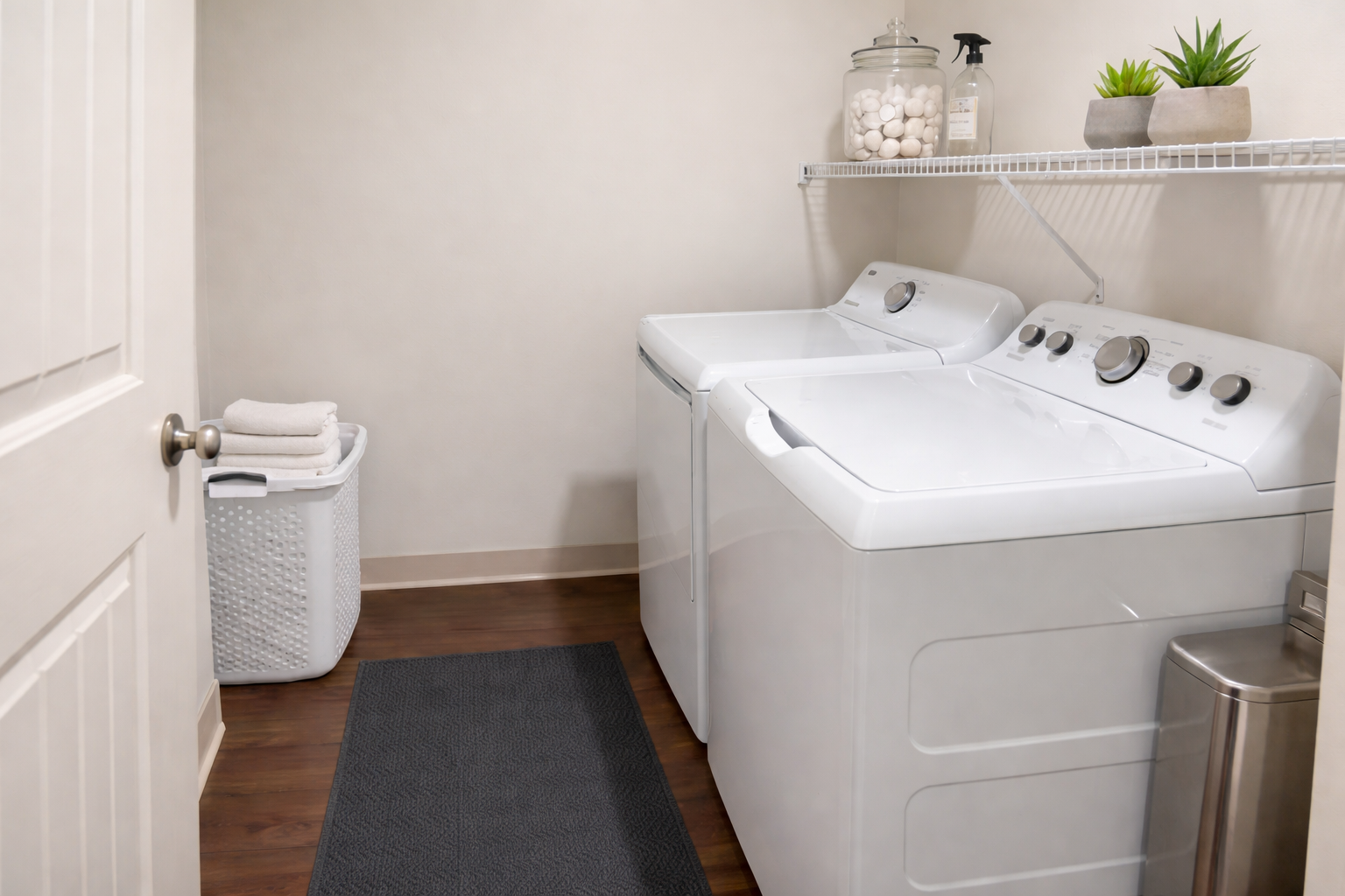 Private laundry room at our Fountain, CO home, ideal for sports teams needing to wash uniforms between games at Sky View or families during a Fort Carson PCS move