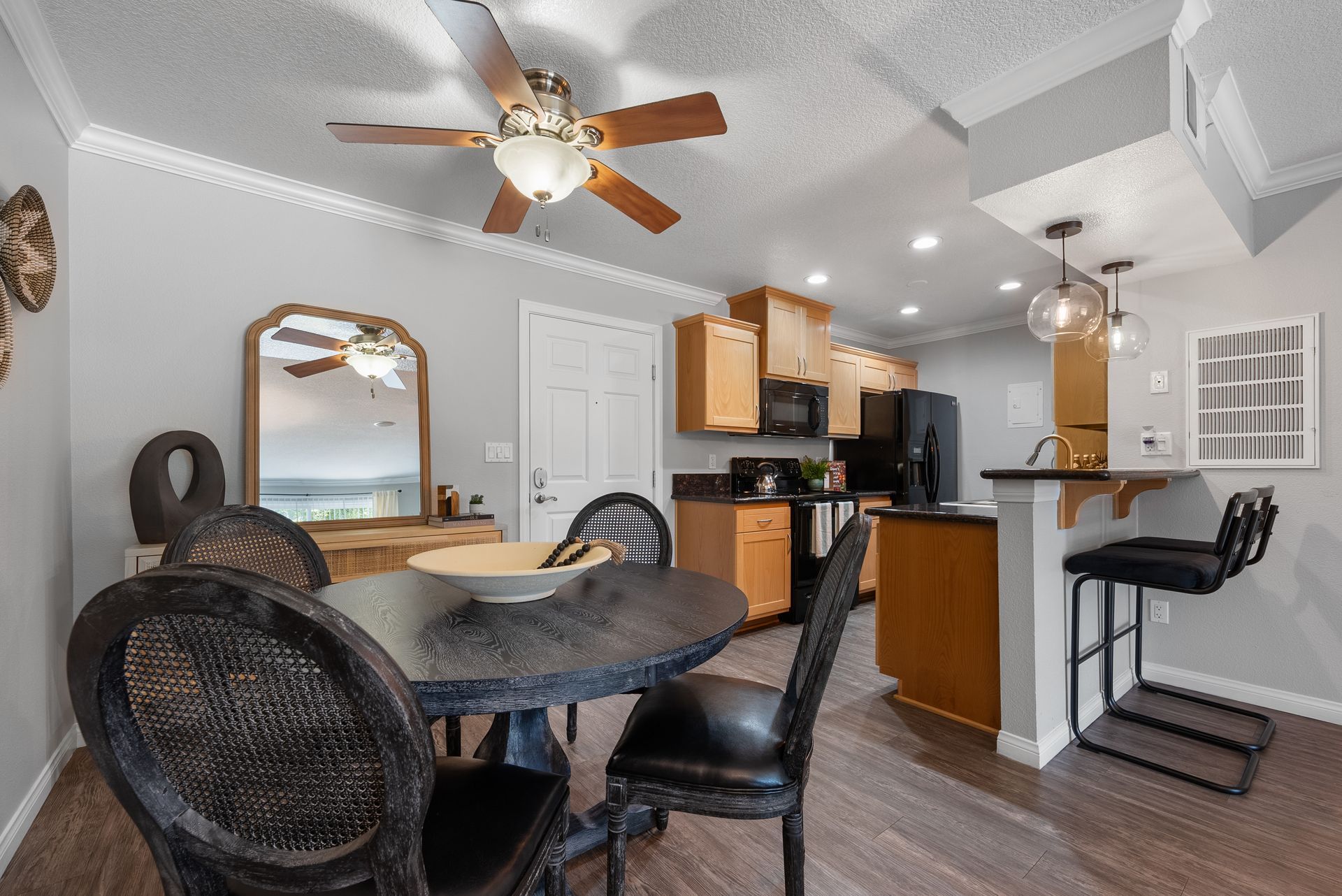 Dining room and ceiling fan