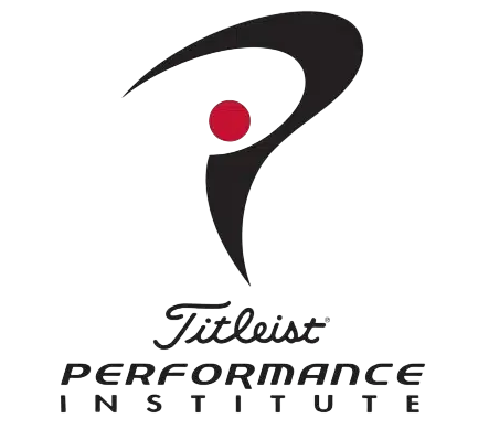 The titleist performance institute logo is a black and red logo on a white background.