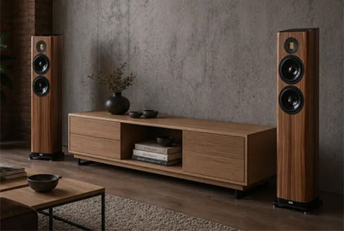 ELAC VFS408.2 walnut high gloss speakers